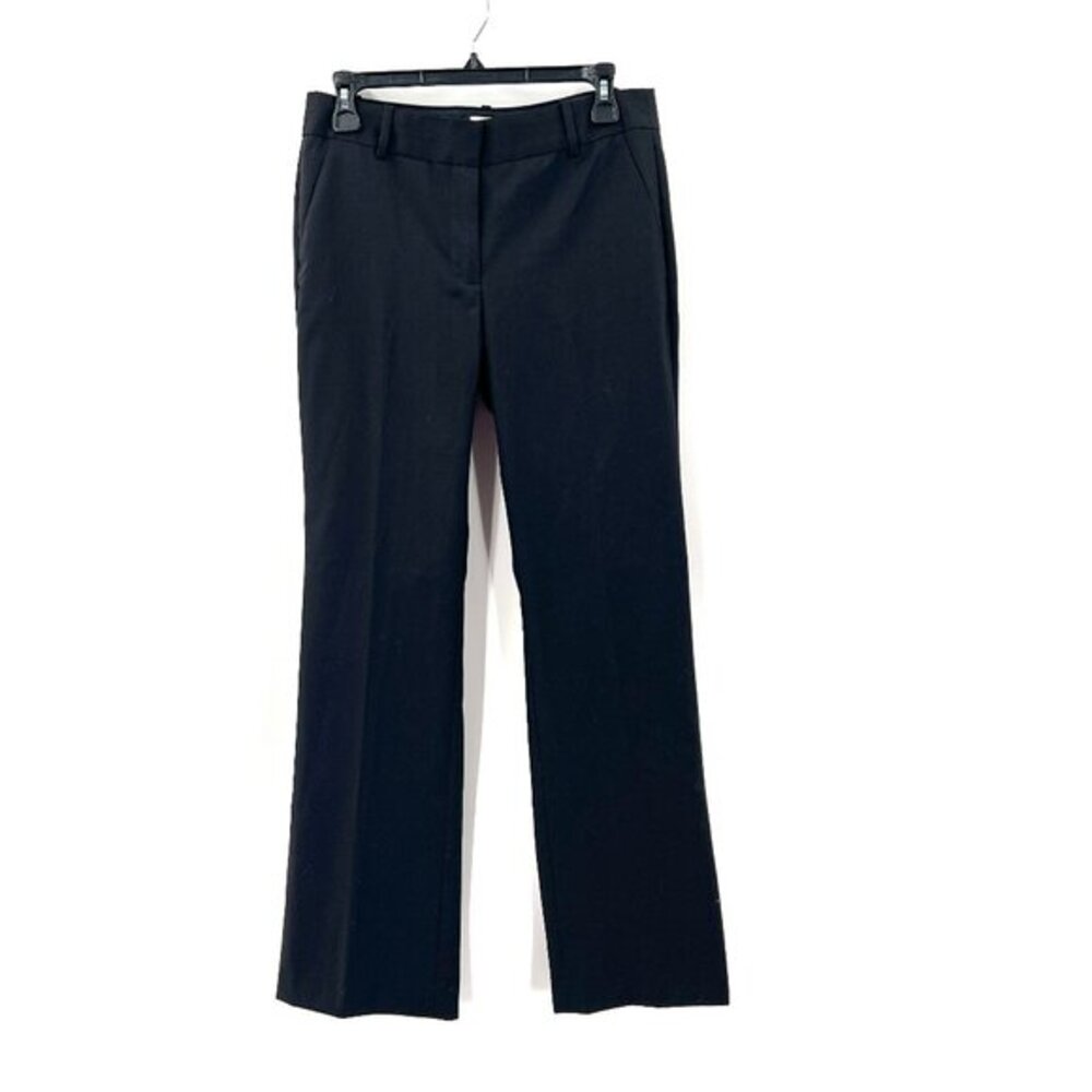 J. Crew wool blend mid rise trouser pants slacks holiday career business black 2